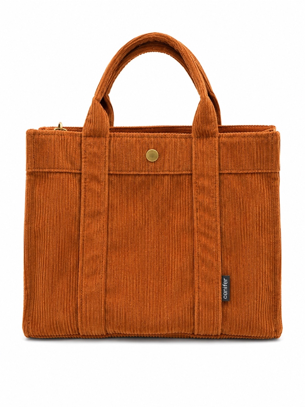 Corduroy Tote Bag in Rust Orange - Unbranded